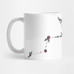 Cassiopeia Constellation Roses and Hearts Doodle Mug